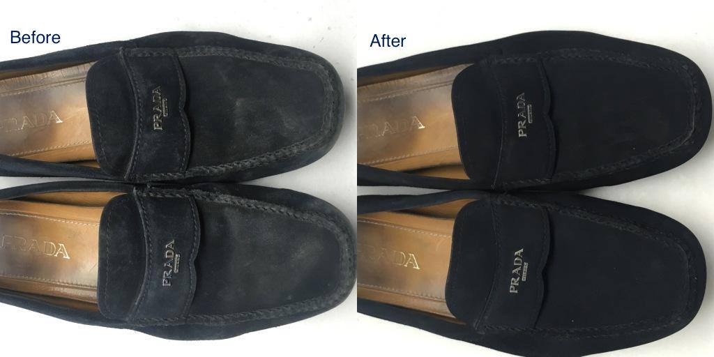 suede-cleaning-of-prada-loafers – The Leather Care & Repair Blog- The  Leather Laundry